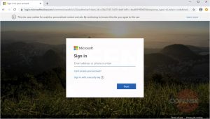 Microsoft Sign-in page